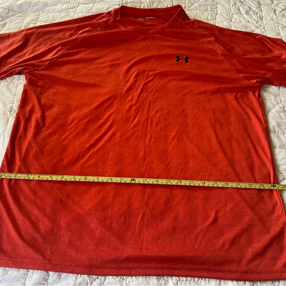 Under Armour Men's 2XL Loose Fit Short Sleeve Orange Athletic Shirt - Picture 1 of 4